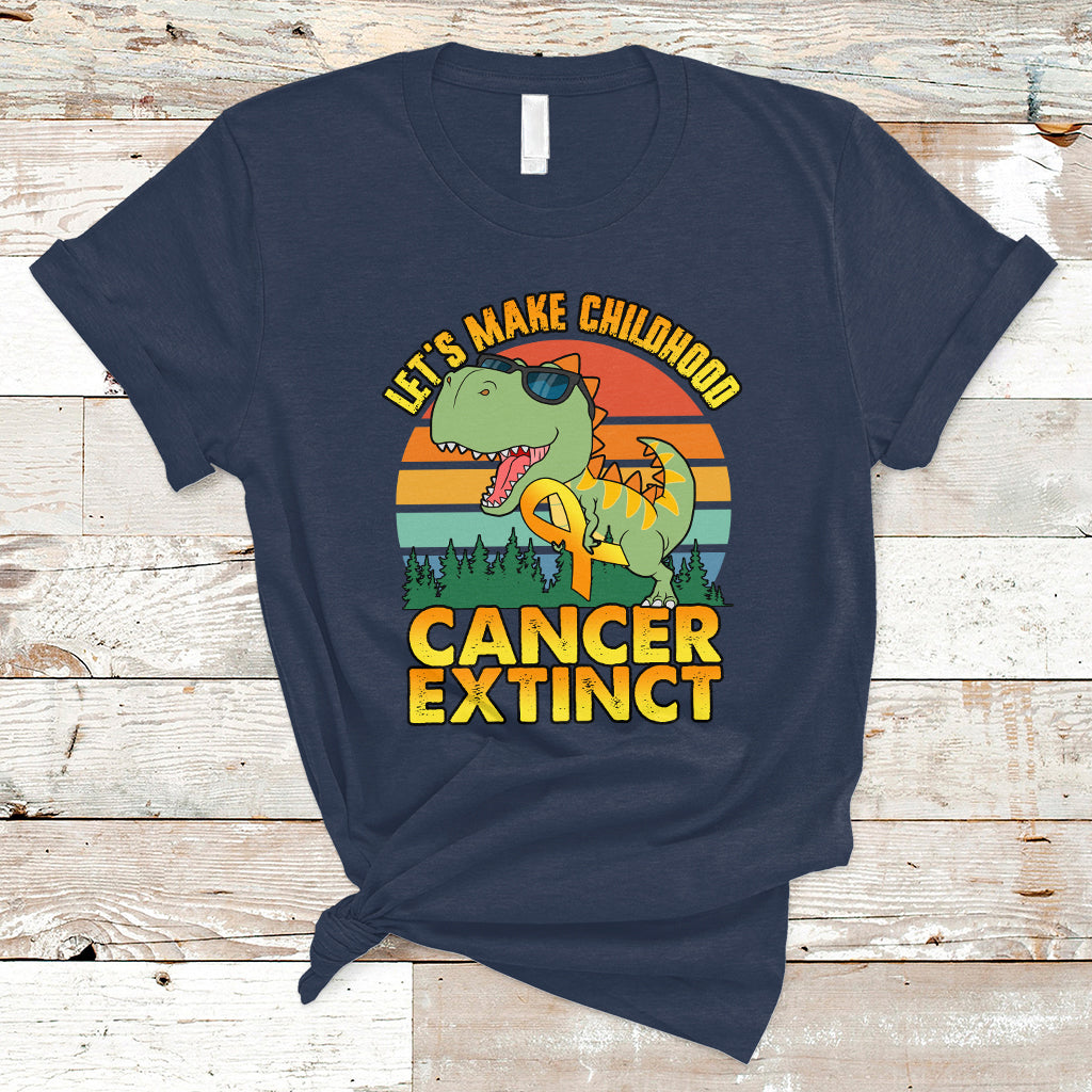 Childhood Cancer Awareness T Shirt Make Extinct Dinosaur Pediatric Cancer - Wonder Print Shop