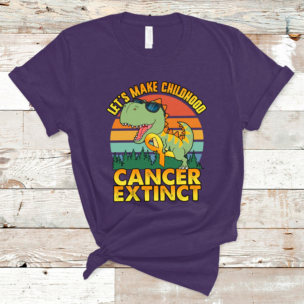 Childhood Cancer Awareness T Shirt Make Extinct Dinosaur Pediatric Cancer - Wonder Print Shop