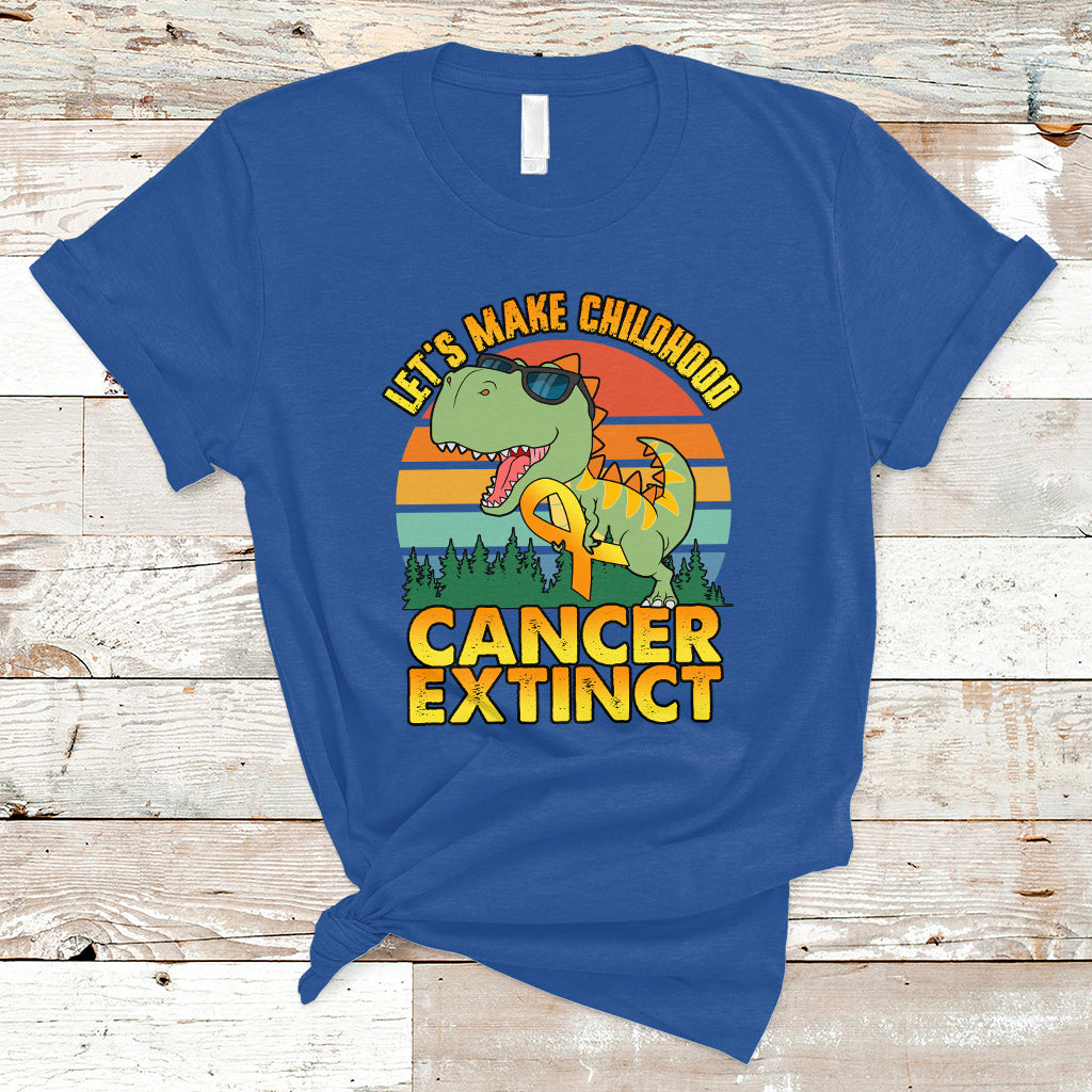Childhood Cancer Awareness T Shirt Make Extinct Dinosaur Pediatric Cancer - Wonder Print Shop
