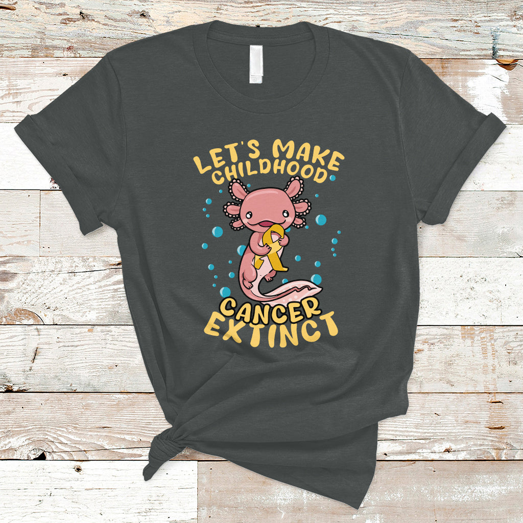 Childhood Cancer Awareness T Shirt Make Extinct Axolotl Pediatric Cancer - Wonder Print Shop