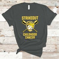 Childhood Cancer Awareness T Shirt Strikeout Childhood Cancer Baseball Support Pediatric Cancer - Wonder Print Shop