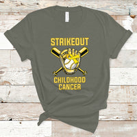 Childhood Cancer Awareness T Shirt Strikeout Childhood Cancer Baseball Support Pediatric Cancer - Wonder Print Shop