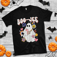 Ghost Halloween Costume T Shirt Spooky Season Hippie Boujee Boo-Jee - Wonder Print Shop