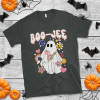 Ghost Halloween Costume T Shirt Spooky Season Hippie Boujee Boo-Jee - Wonder Print Shop