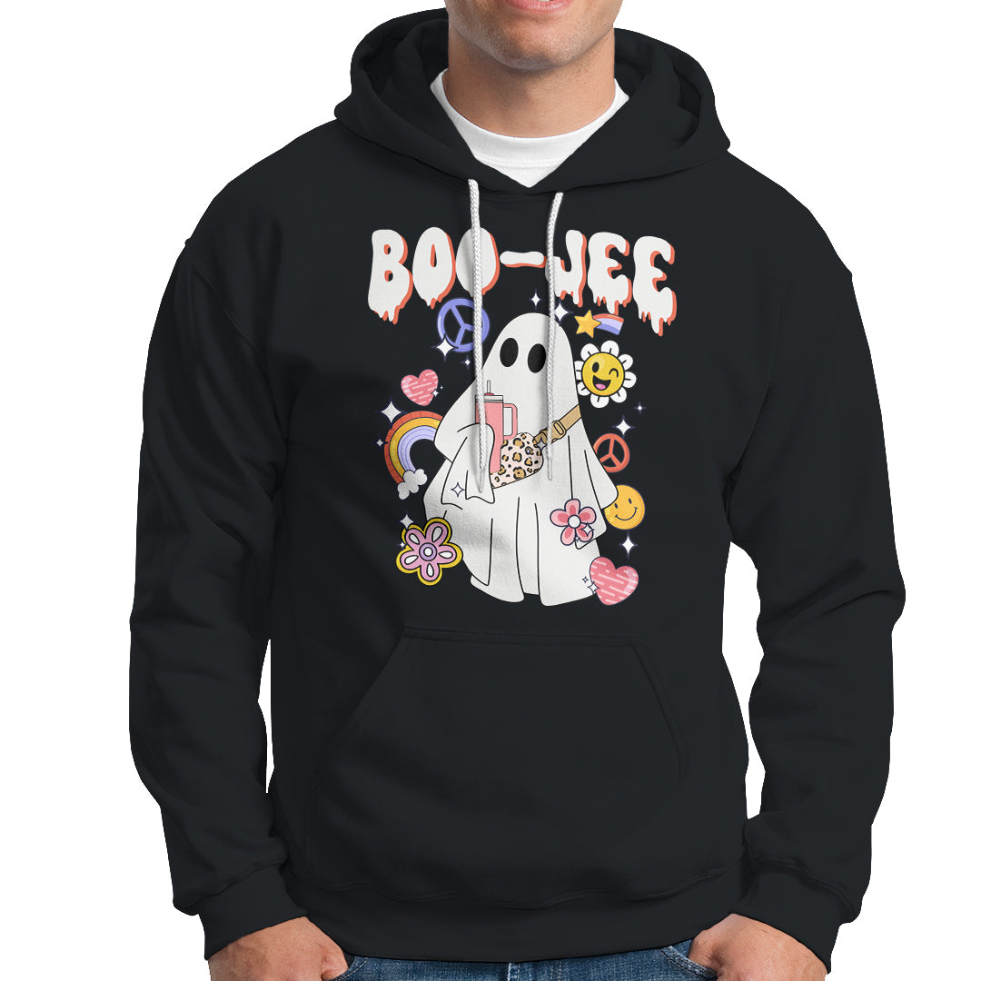 Ghost Halloween Costume Hoodie Spooky Season Hippie Boujee Boo-Jee - Wonder Print Shop