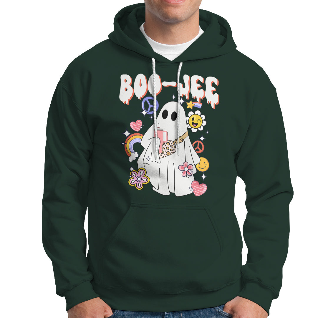 Ghost Halloween Costume Hoodie Spooky Season Hippie Boujee Boo-Jee - Wonder Print Shop