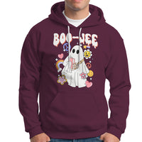 Ghost Halloween Costume Hoodie Spooky Season Hippie Boujee Boo-Jee - Wonder Print Shop
