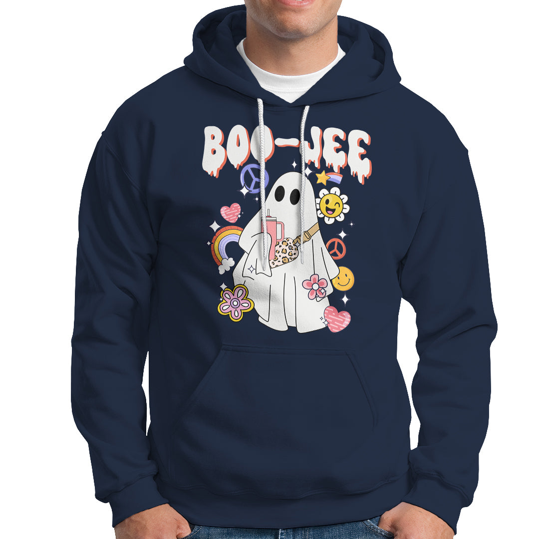 Ghost Halloween Costume Hoodie Spooky Season Hippie Boujee Boo-Jee - Wonder Print Shop