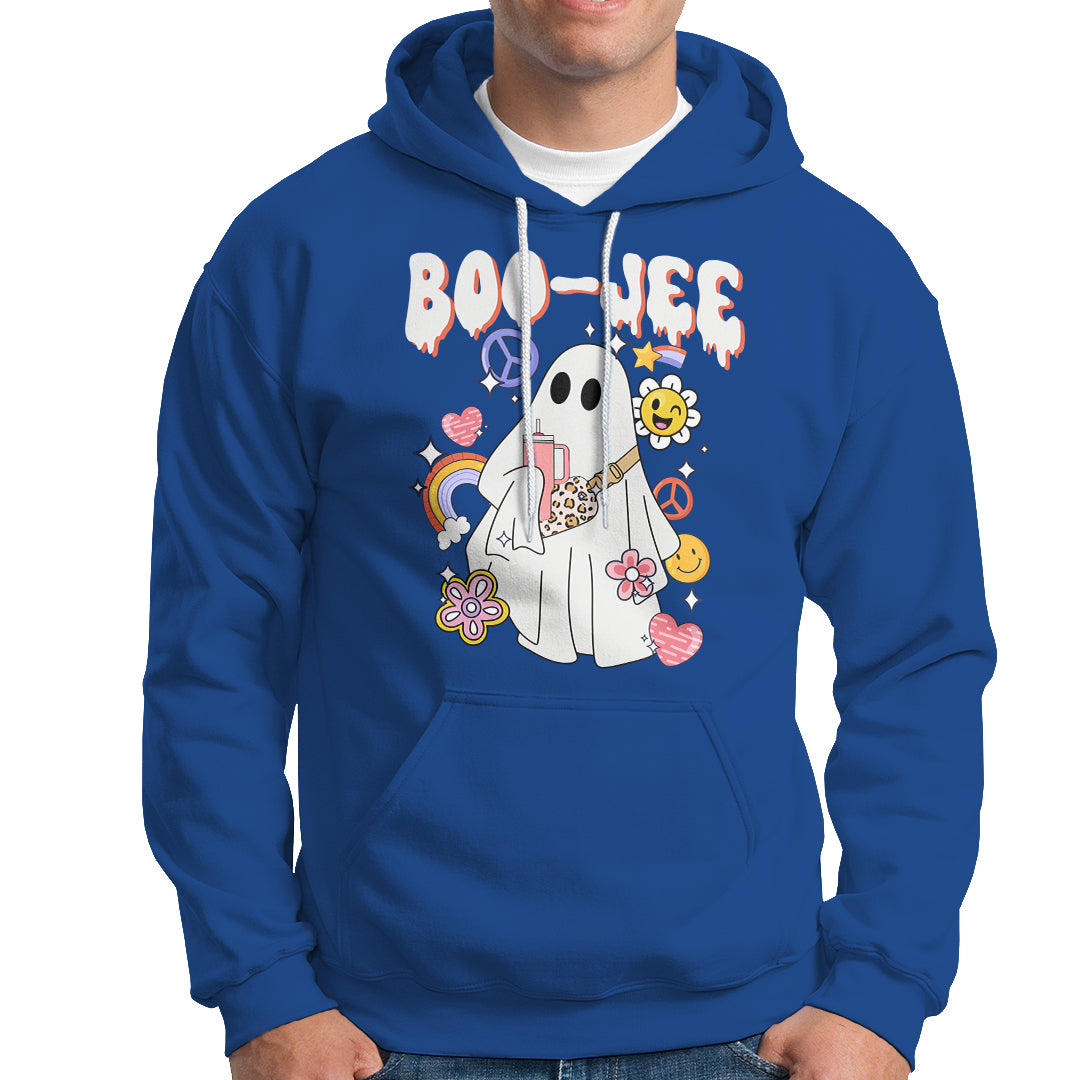 Ghost Halloween Costume Hoodie Spooky Season Hippie Boujee Boo-Jee - Wonder Print Shop