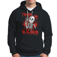 Funny Skeleton Hoodie I'm Ok It's Not My Blood Halloween Joke - Wonder Print Shop