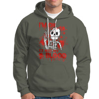 Funny Skeleton Hoodie I'm Ok It's Not My Blood Halloween Joke - Wonder Print Shop