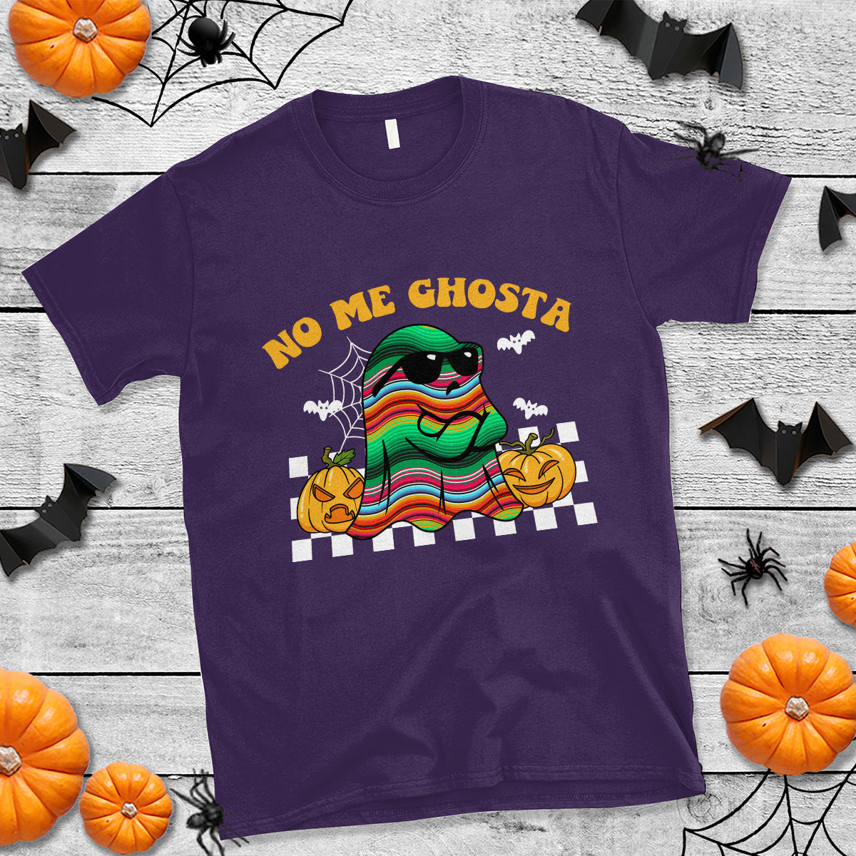 Mexican Ghost T Shirt No Me Ghosta Funny Halloween Ghost Retro Boo Sheet - Wonder Print Shop