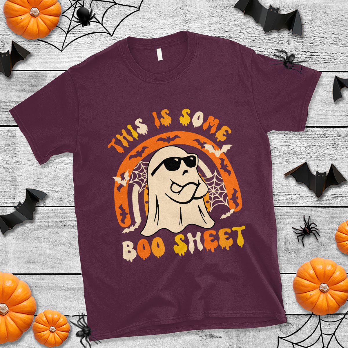 Ghost Halloween Costume T Shirt Funny This is Some Boo Sheet - Wonder Print Shop
