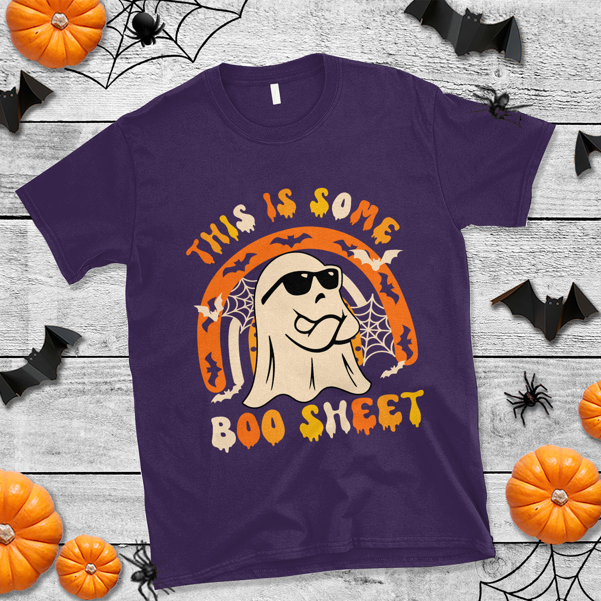 Ghost Halloween Costume T Shirt Funny This is Some Boo Sheet - Wonder Print Shop
