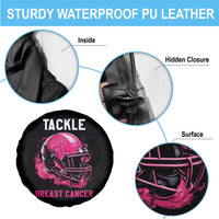 Tackle Breast Cancer Spare Tire Cover Pink Ribbon Football Lover