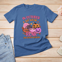 Breast Cancer Awareness T Shirt In October We Wear Pink And Watch Football Season Fall Vibe - Wonder Print Shop