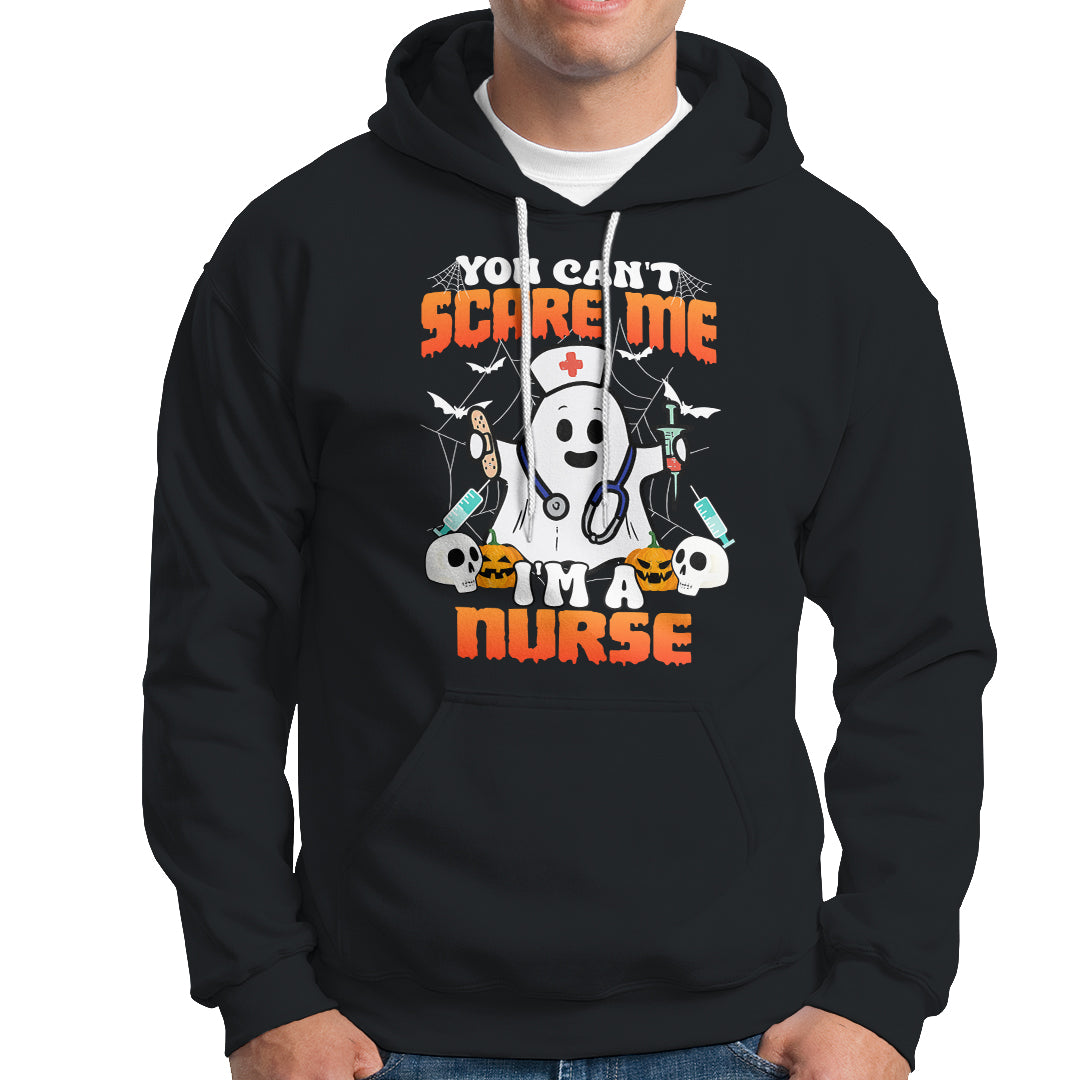 Halloween Nurse Hoodie You Can't Scare Me I'm A Nurse RN Boo Sheet Ghost - Wonder Print Shop