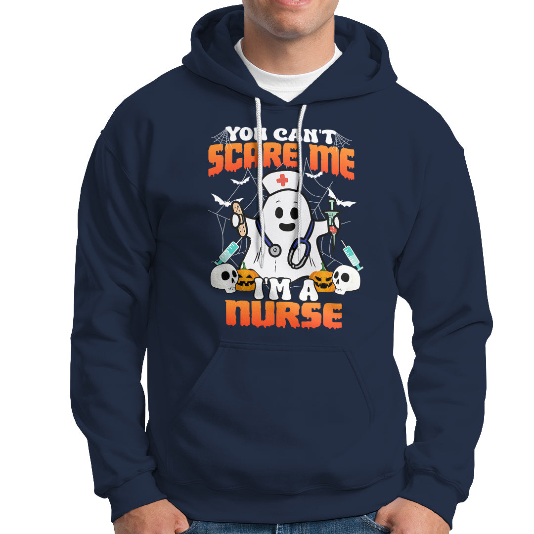 Halloween Nurse Hoodie You Can't Scare Me I'm A Nurse RN Boo Sheet Ghost - Wonder Print Shop