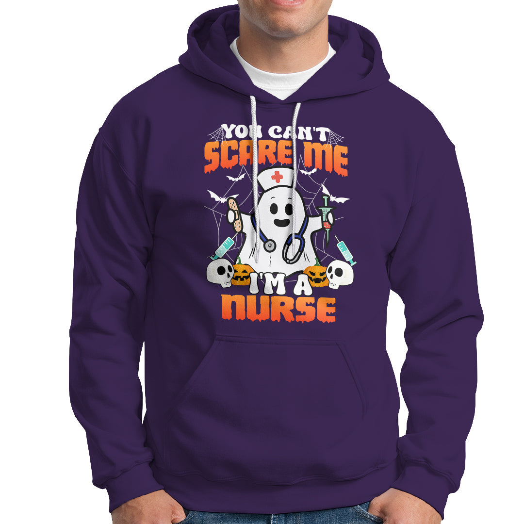 Halloween Nurse Hoodie You Can't Scare Me I'm A Nurse RN Boo Sheet Ghost - Wonder Print Shop