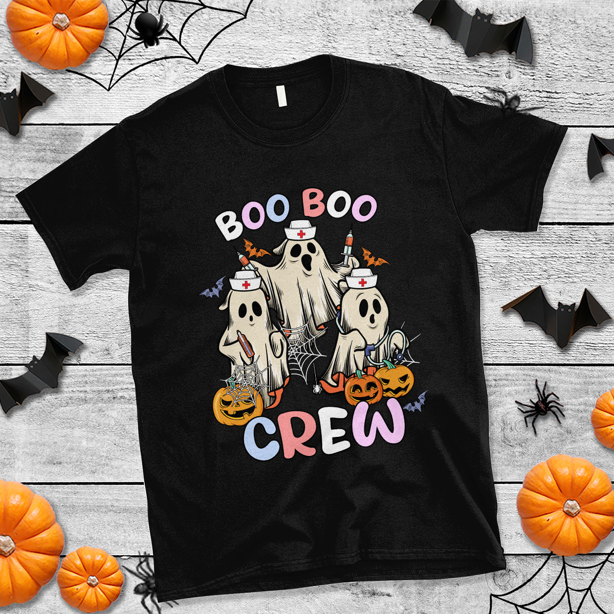 Halloween Nurse T Shirt Boo Boo Crew Ghost Halloween Costume Funny Nursing - Wonder Print Shop
