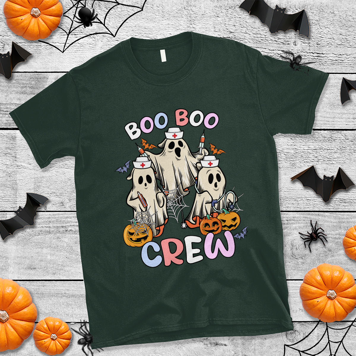 Halloween Nurse T Shirt Boo Boo Crew Ghost Halloween Costume Funny Nursing - Wonder Print Shop