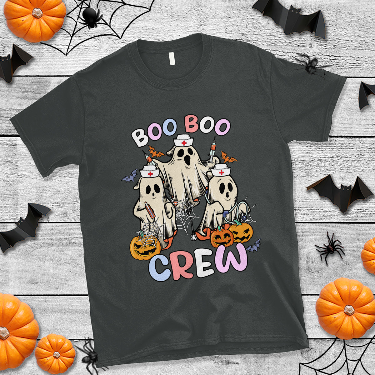 Halloween Nurse T Shirt Boo Boo Crew Ghost Halloween Costume Funny Nursing - Wonder Print Shop
