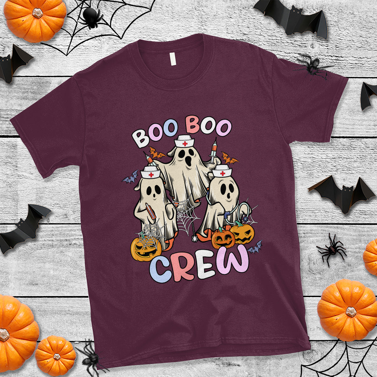 Halloween Nurse T Shirt Boo Boo Crew Ghost Halloween Costume Funny Nursing - Wonder Print Shop