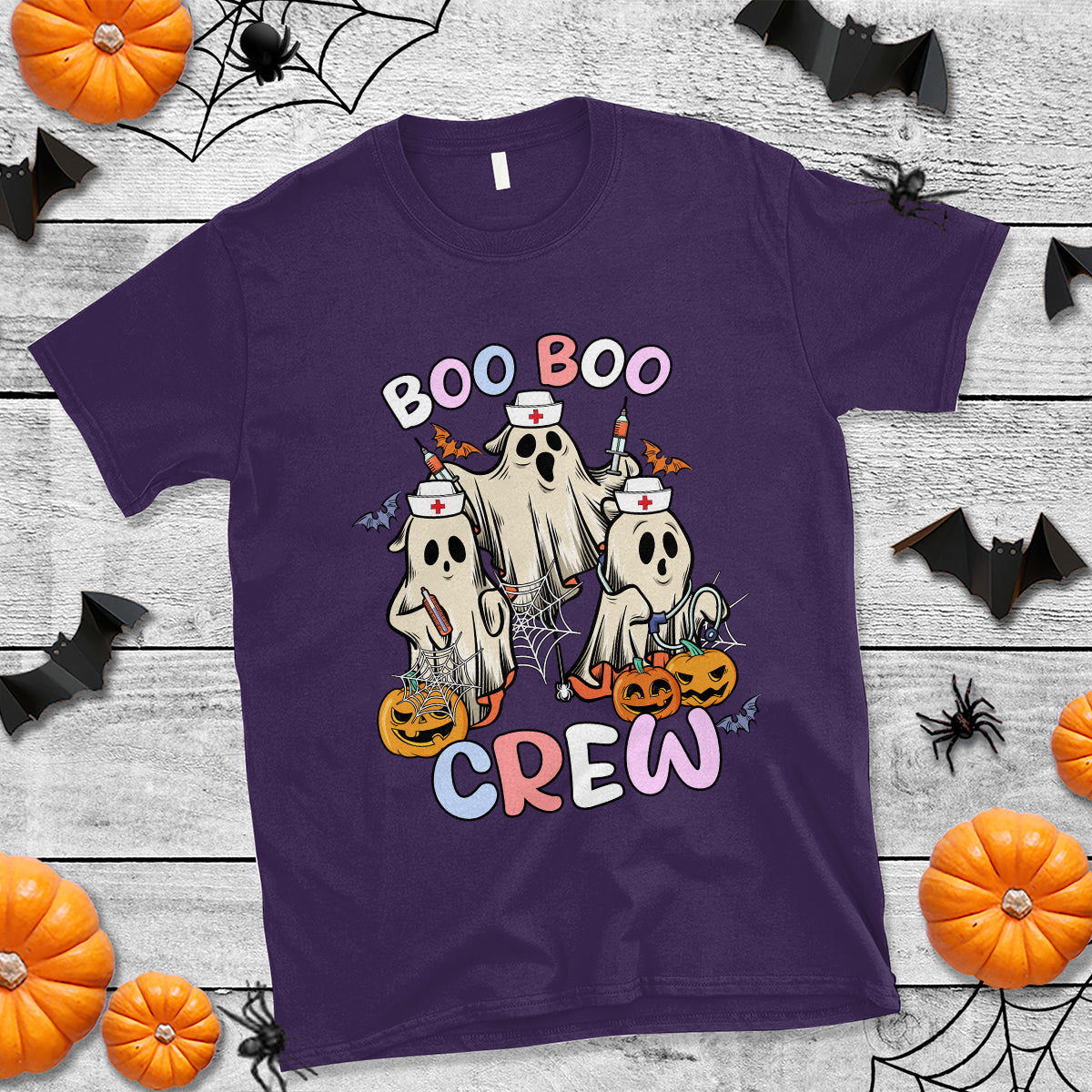 Halloween Nurse T Shirt Boo Boo Crew Ghost Halloween Costume Funny Nursing - Wonder Print Shop