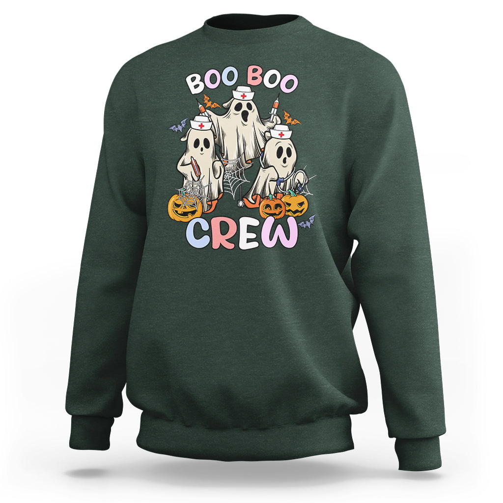 Halloween Nurse Sweatshirt Boo Boo Crew Ghost Halloween Costume Funny Nursing - Wonder Print Shop
