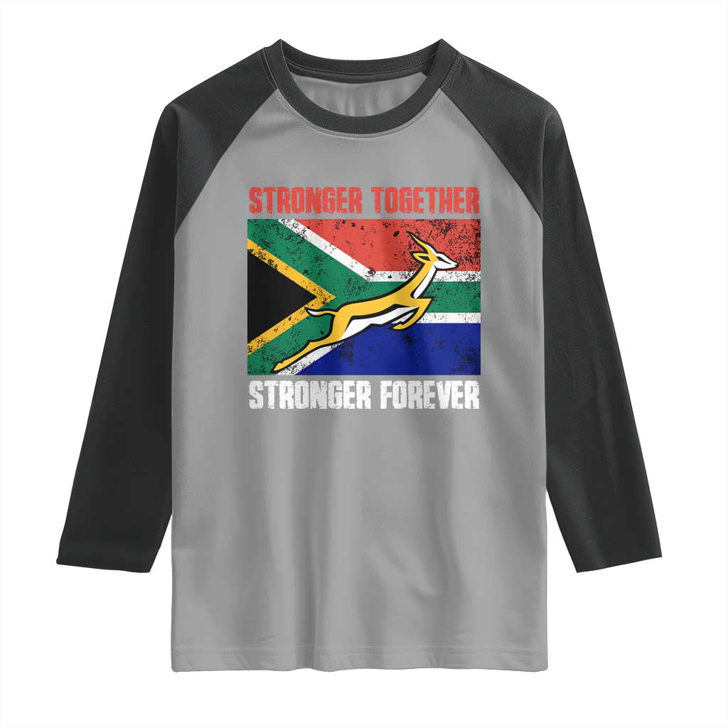 South Africa Rugby Springboks Raglan Shirt Stronger Together Stronger Forever Go Bokke