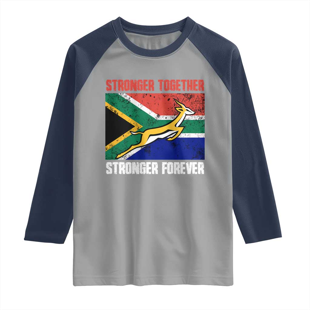 South Africa Rugby Springboks Raglan Shirt Stronger Together Stronger Forever Go Bokke