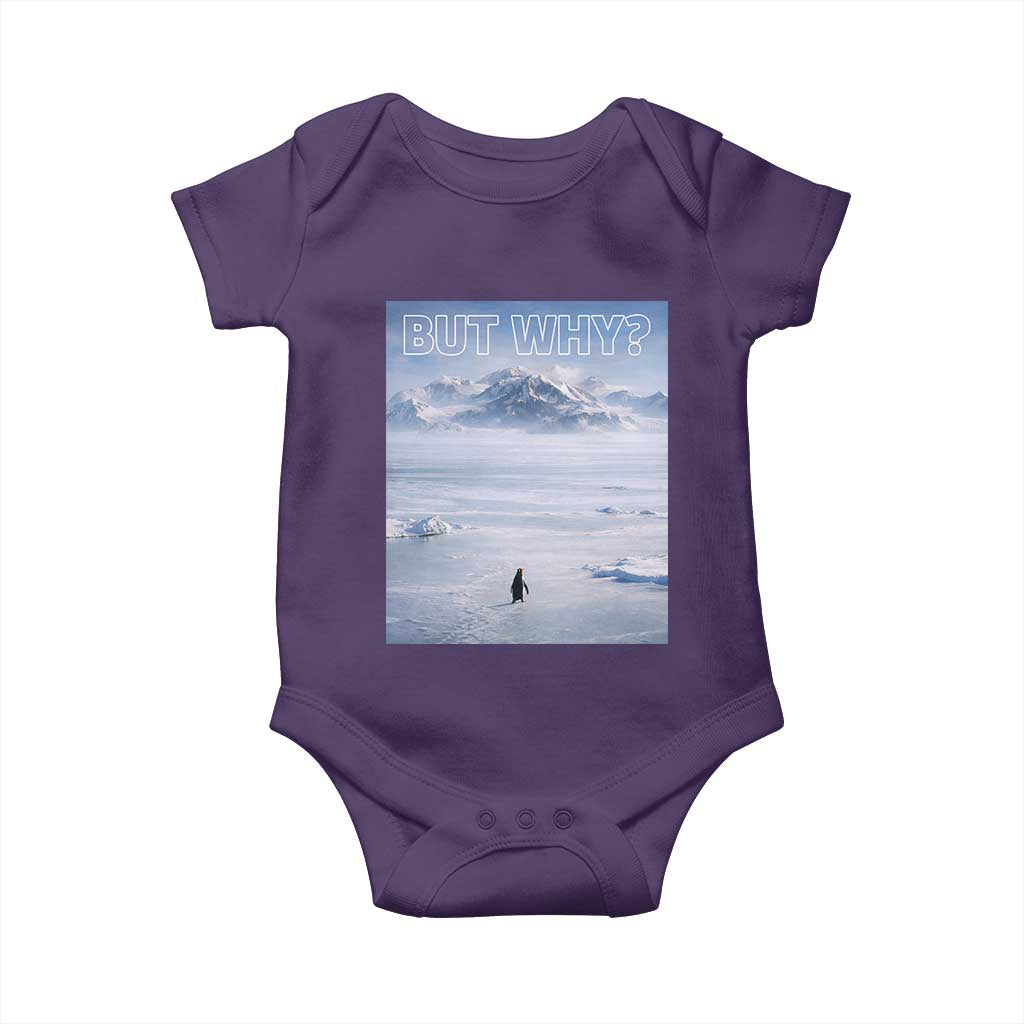 Funny Nihilist Penguin But Why Meme Baby Onesie Existential Arctic Scene Icy Wilderness Quiet Thinkers