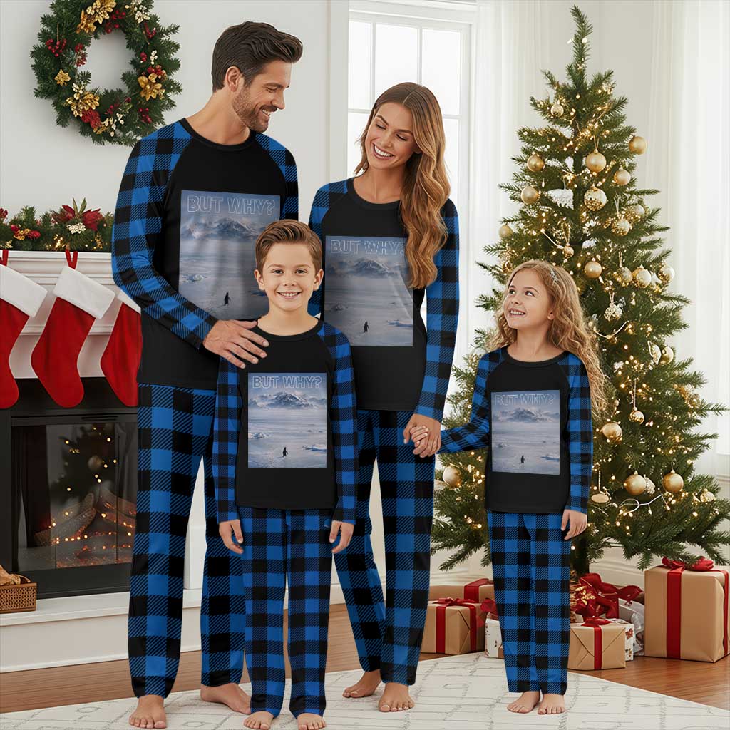 Funny Nihilist Penguin But Why Meme Plaid Pajama Set Existential Arctic Scene Icy Wilderness Quiet Thinkers