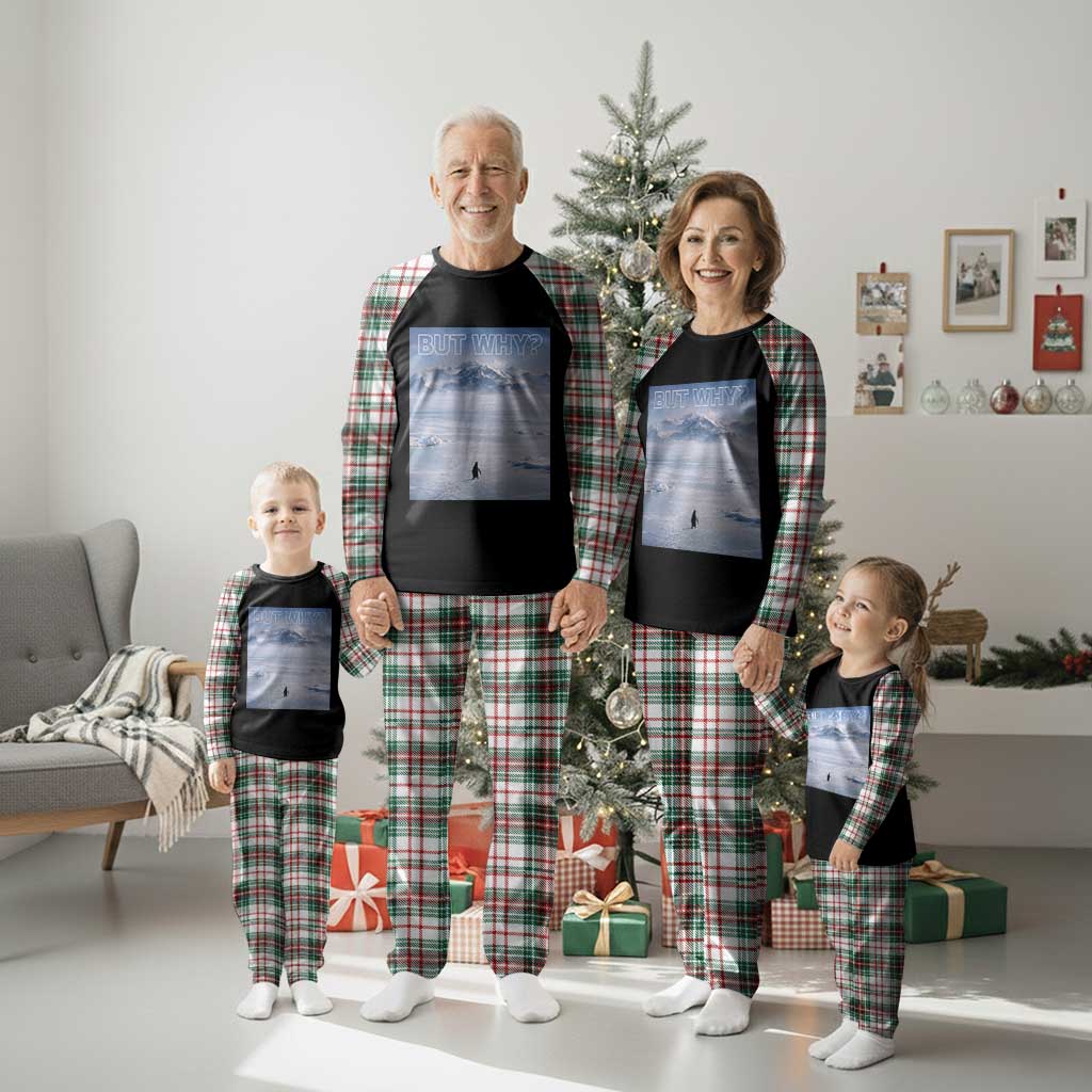 Funny Nihilist Penguin But Why Meme Plaid Pajama Set Existential Arctic Scene Icy Wilderness Quiet Thinkers