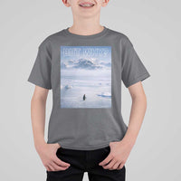 Funny Nihilist Penguin But Why Meme T Shirt For Kid Existential Arctic Scene Icy Wilderness Quiet Thinkers