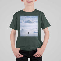 Funny Nihilist Penguin But Why Meme T Shirt For Kid Existential Arctic Scene Icy Wilderness Quiet Thinkers