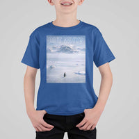 Funny Nihilist Penguin But Why Meme T Shirt For Kid Existential Arctic Scene Icy Wilderness Quiet Thinkers