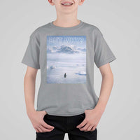 Funny Nihilist Penguin But Why Meme T Shirt For Kid Existential Arctic Scene Icy Wilderness Quiet Thinkers