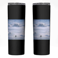 Funny Nihilist Penguin But Why Meme Skinny Tumbler Existential Arctic Scene Icy Wilderness Quiet Thinkers