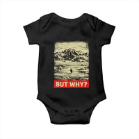 Retro Nihilist Penguin But Why Meme Baby Onesie Distressed Existential Moody Vintage Quiet Thinkers