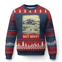 Retro Nihilist Penguin But Why Meme Ugly Christmas Sweater Distressed Existential Moody Vintage Quiet Thinkers