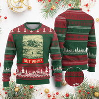 Retro Nihilist Penguin But Why Meme Ugly Christmas Sweater Distressed Existential Moody Vintage Quiet Thinkers