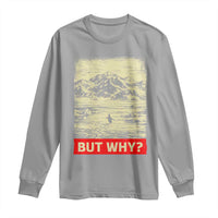 Retro Nihilist Penguin But Why Meme Long Sleeve Shirt Distressed Existential Moody Vintage Quiet Thinkers