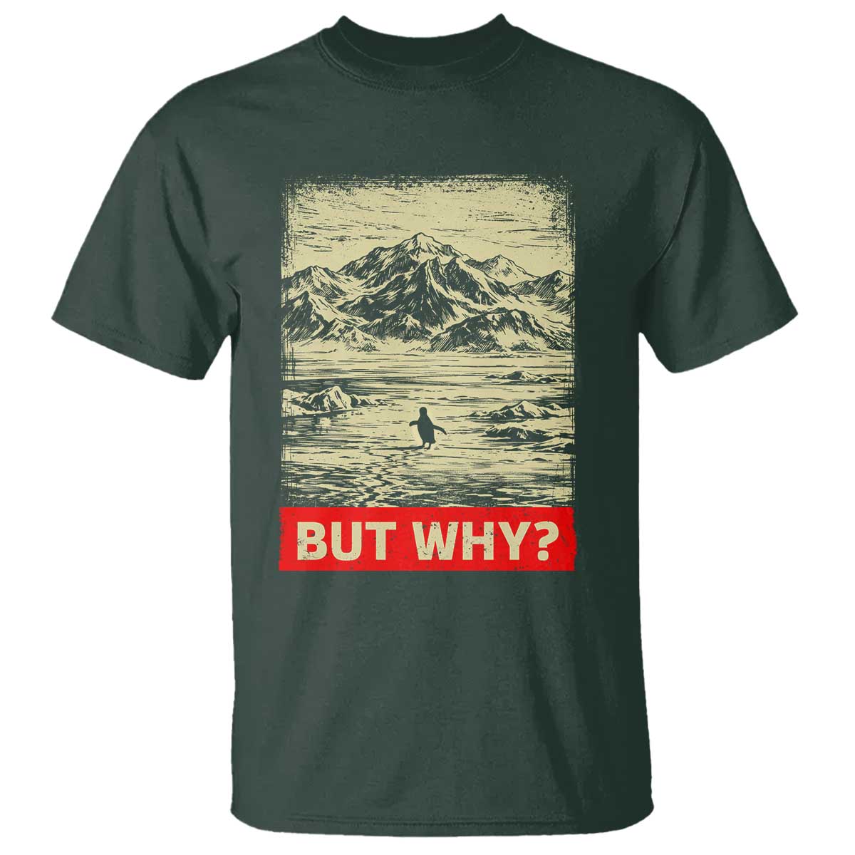 Retro Nihilist Penguin But Why Meme T Shirt Distressed Existential Moody Vintage Quiet Thinkers