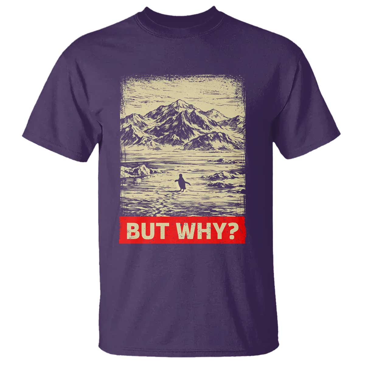 Retro Nihilist Penguin But Why Meme T Shirt Distressed Existential Moody Vintage Quiet Thinkers