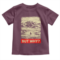 Retro Nihilist Penguin But Why Meme Toddler T Shirt Distressed Existential Moody Vintage Quiet Thinkers