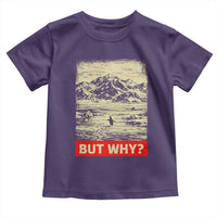 Retro Nihilist Penguin But Why Meme Toddler T Shirt Distressed Existential Moody Vintage Quiet Thinkers