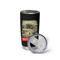 Retro Nihilist Penguin But Why Meme Tumbler Cup Distressed Existential Moody Vintage Quiet Thinkers