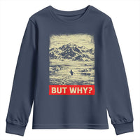 Retro Nihilist Penguin But Why Meme Youth Sweatshirt Distressed Existential Moody Vintage Quiet Thinkers