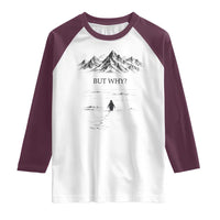 The Nihilist Penguin But Why Meme Raglan Shirt Existential Moody Quiet Thinkers